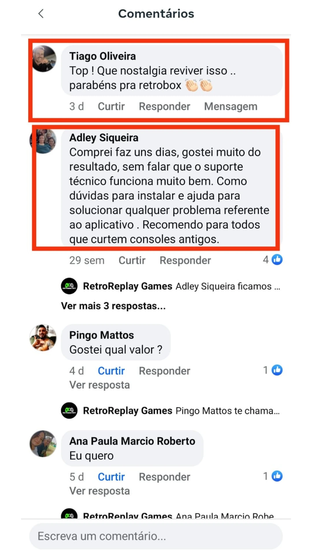 Comentário: nostalgia e suporte técnico